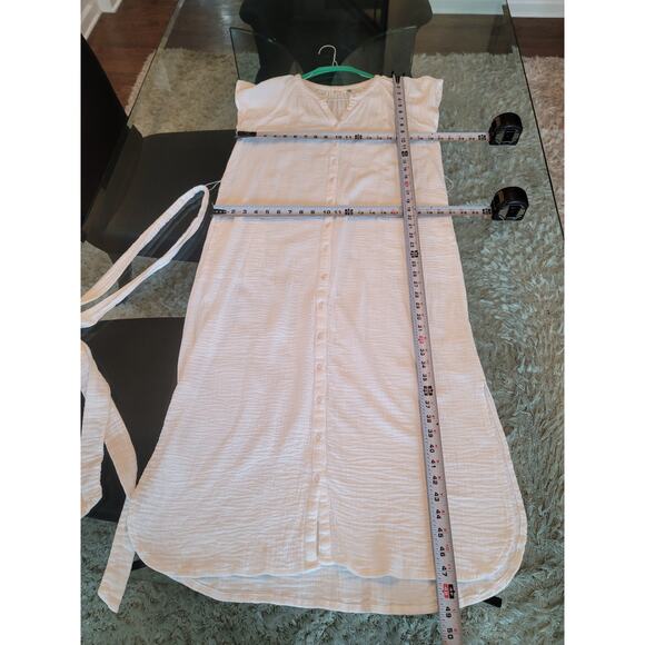 RD Style Button Down Dress Women Medium White Cotton Lightweight Casual - Picture 14 of 15